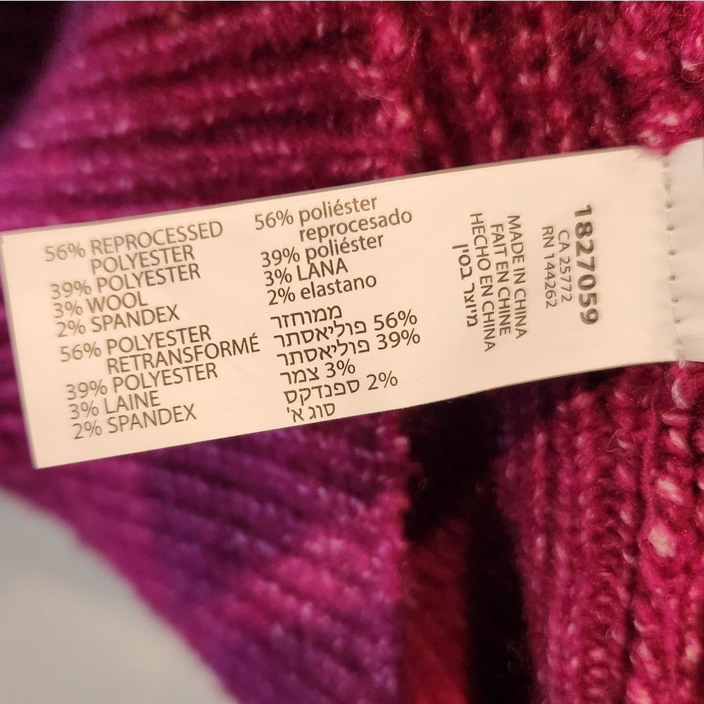 Black tape crewneck oversized thick sweater fuchsia - Picture 6 of 6